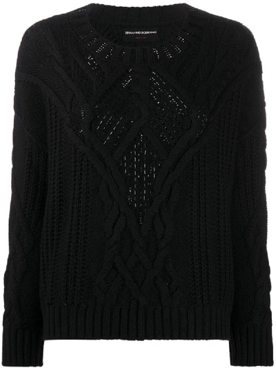 Ermanno Scervino Crystal Embellished Crewneck Sweater In Black