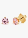 Kate Spade Brilliant Statements Cubic Zirconia Trio-prong Stud Earrings In Pink