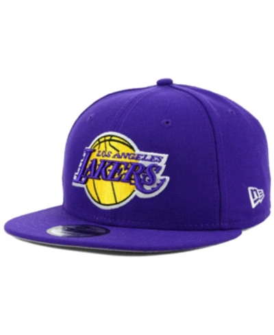 New Era Los Angeles Lakers Basic Link 9fifty Snapback Cap In Purple
