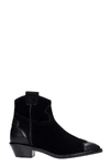 SEE BY CHLOÉ TEXAN ANKLE BOOTS IN BLACK SUEDE AND LEATHER,11460635