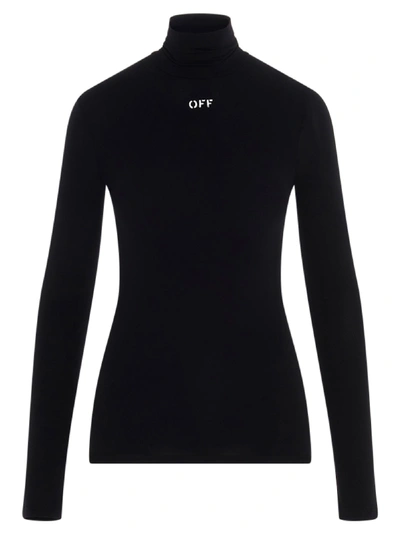 Off-white Women's Black Polyester T-shirt