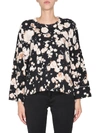 Boutique Moschino Relaxed Fit Floral Patterned Wool Mix Sweater In Nero