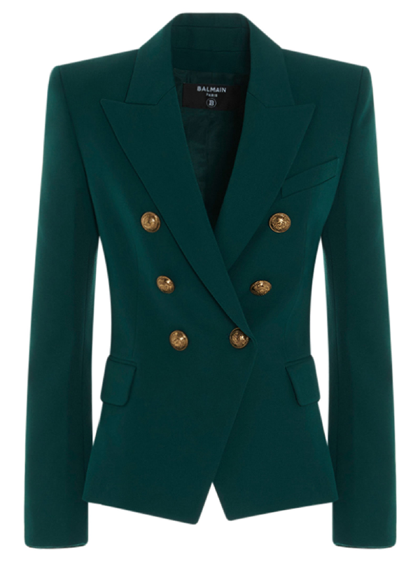 balmain blazer green