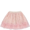 GUCCI PINK SKIRT WITH DOUBLE GG FOR BABY GIRL,11460685