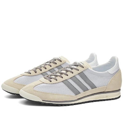 Adidas Originals Sl 72 Textile And Suede Low-top Trainers In White Grey Chalk White