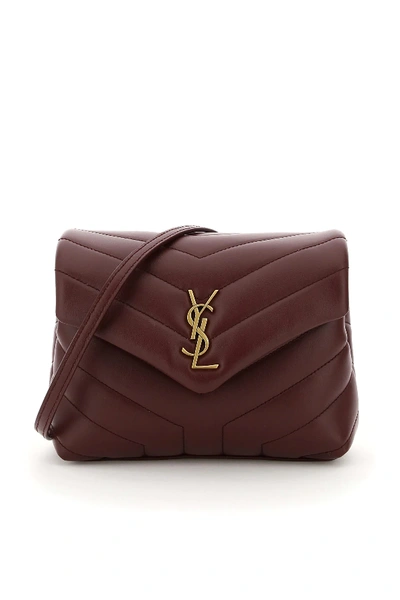 Saint Laurent Loulou Toy Quilted Mini Bag In Purple,red