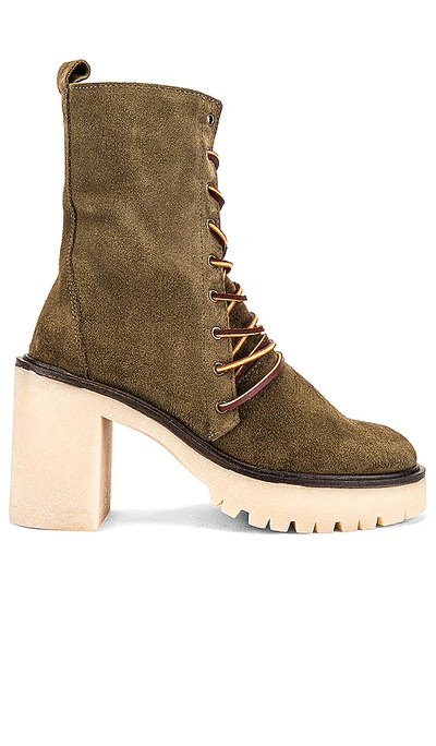 Free People Dylan Lace Up Boot In Khaki