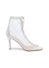 GIANVITO ROSSI 'HELENA' OPEN TOE LACE UP MESH BOOTS