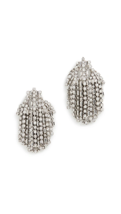 Dannijo Kane Crystal Cluster Earrings In Silver