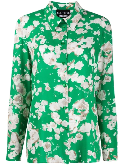 Boutique Moschino Floral Long-sleeve Shirt In Green