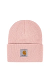 Carhartt Turn-up Logo Beanie In Pink