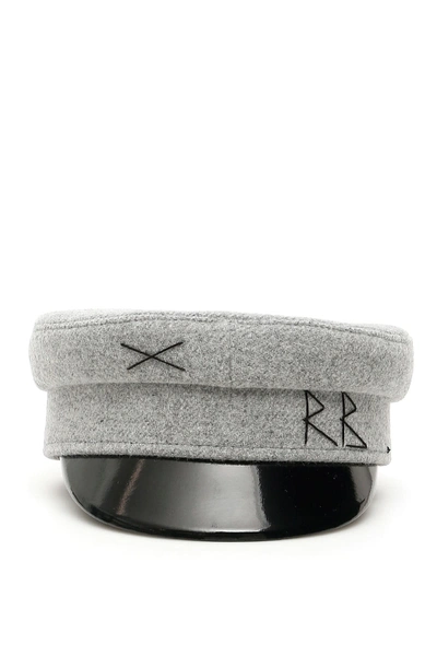 Ruslan Baginskiy Rb Embroidery Baker Boy Hat In Grey