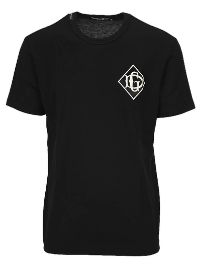 Dolce & Gabbana Logo Apliqué T-shirt In Black