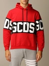 Gcds Band Logo Print Pullover Hoodie In Red