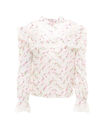 Philosophy Di Lorenzo Serafini Libery Ruffled Cotton Shirt In White,pink