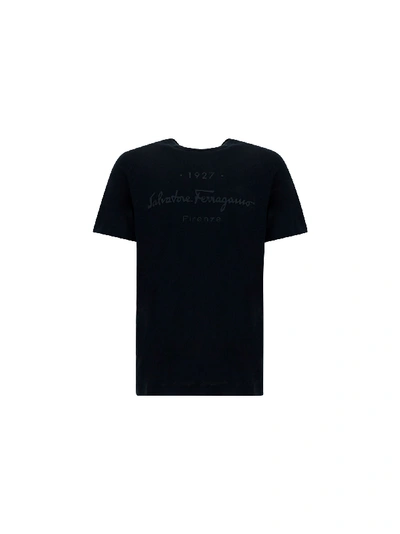 Ferragamo T-shirt In Black/black