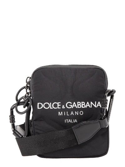 Dolce & Gabbana Logo-print Messenger Bag In Black