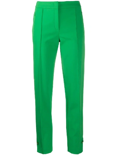 Escada Tapered Piped Front Trousers In Green