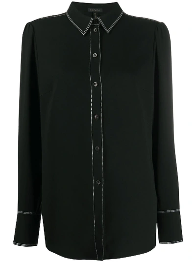 Escada Contrast-stitch Shirt In Black