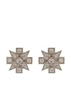 MARIANI 18KT WHITE GOLD DIAMOND MALTESE EARRINGS