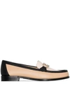 Ferragamo Gancini Three-tone Loafers In White