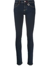 Philipp Plein High Rise Slim-fit Jeans In Blue