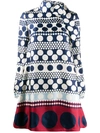 Valentino Long-sleeve Polka-dot Dress In Blue