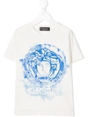 Young Versace Medusa Print Cotton T-shirt In White
