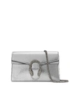 Gucci Dionysus Super Mini Silver Leather Cross-body Bag In Silver