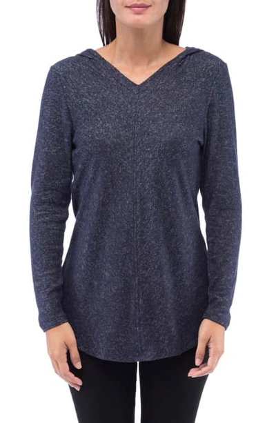 Bobeau Sweater Hoodie In Dark Denim