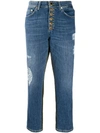 DONDUP CROPPED PATCHWORK JEANS