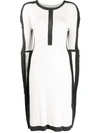 Issey Miyake Colour Block Knit Dress In White
