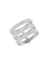 REPOSSI Berbere 18K White Gold & Pavé Diamond 3-Row Ring