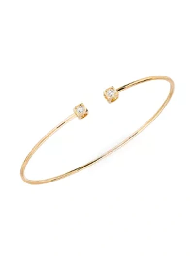 Dinh Van Women's Le Cube 18k Yellow Gold & Diamond Open Bangle Bracelet