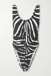 NORMA KAMALI MARISSA ZEBRA-PRINT SWIMSUIT