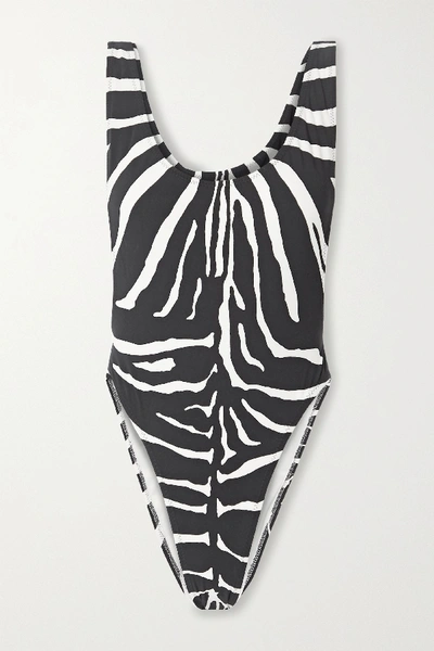 Norma Kamali Marissa Zebra-print Swimsuit In Zebra Print