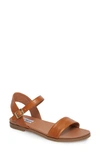 Steve Madden Dina Flat Sandals In Tan Leather
