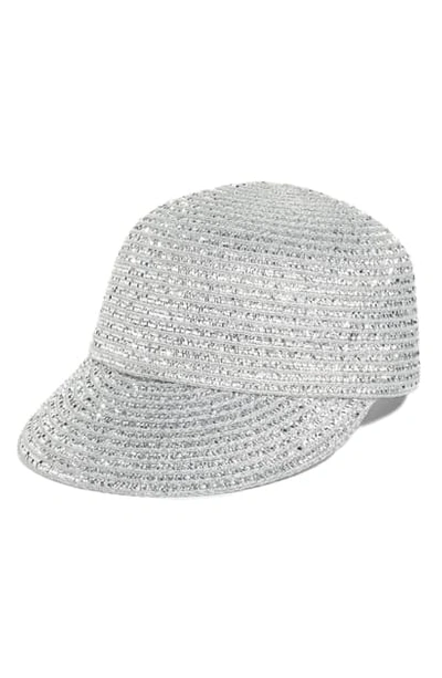 Eric Javits Mondo Woven Cap In Silver