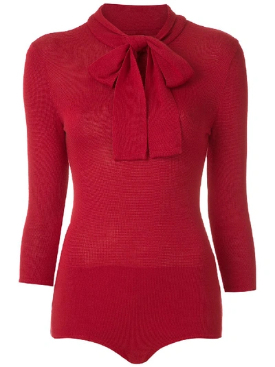 Andrea Bogosian Renne Knitted Bodysuit In Red