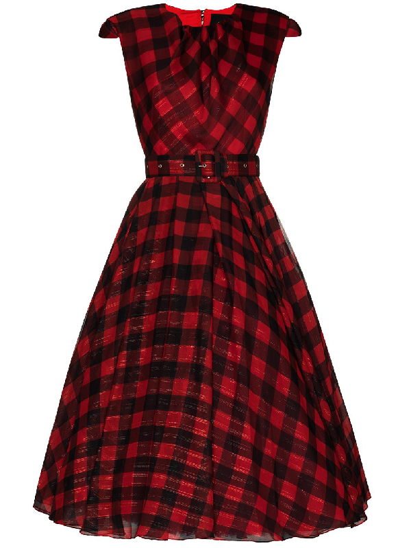 red midi tea dress
