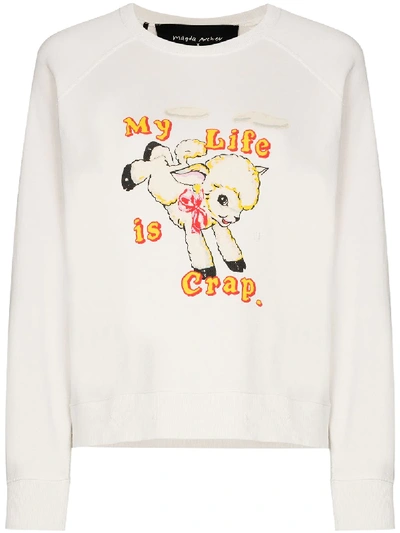 The Marc Jacobs X Magda Archer Printed Cotton Sweatshirt In White