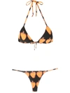 Amir Slama Pear-print Bikini Set In Black