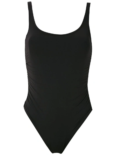 Amir Slama Plain Plunging Back One-piece In Black