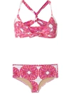 Amir Slama Abstract-print Bikini Set In White