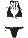 Amir Slama Perforated Detail Bikini Set In Black