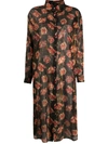 Mes Demoiselles Metallic Floral Print Dress In Black