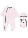 Fendi Pink Set With Double Ff For Baby Girl In Pink