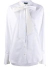 Jejia Pussy-bow Long Sleeve Silk Blouse In White