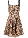 VERSACE JEANS COUTURE LEOPARD PRINT FLARED DRESS