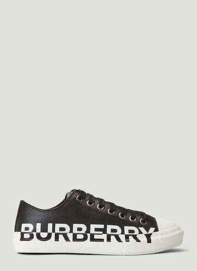 Burberry Logo Two Tone Sneakers In Black